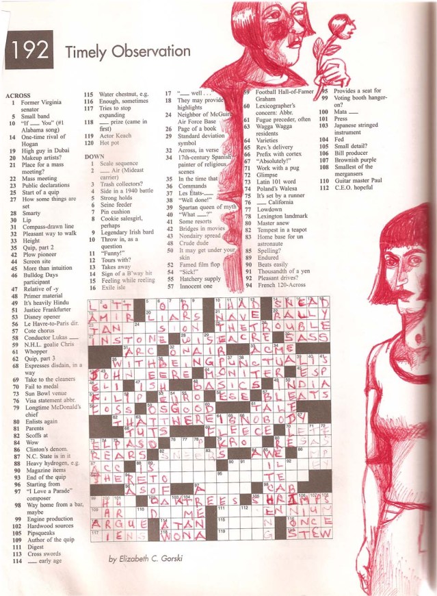 crossword timely observation