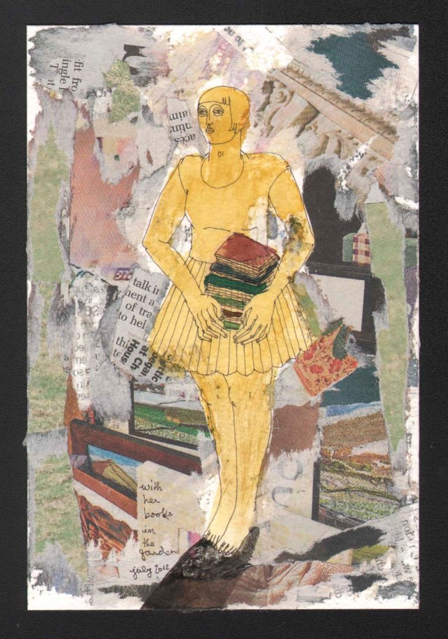 postcards books in the garden