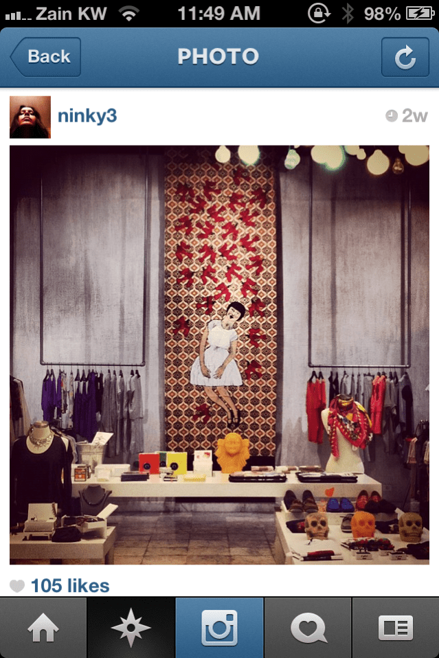 in a funky boutique, also in cairo. i'm glad she got to spend a substantial stretch of time there. i love cairo