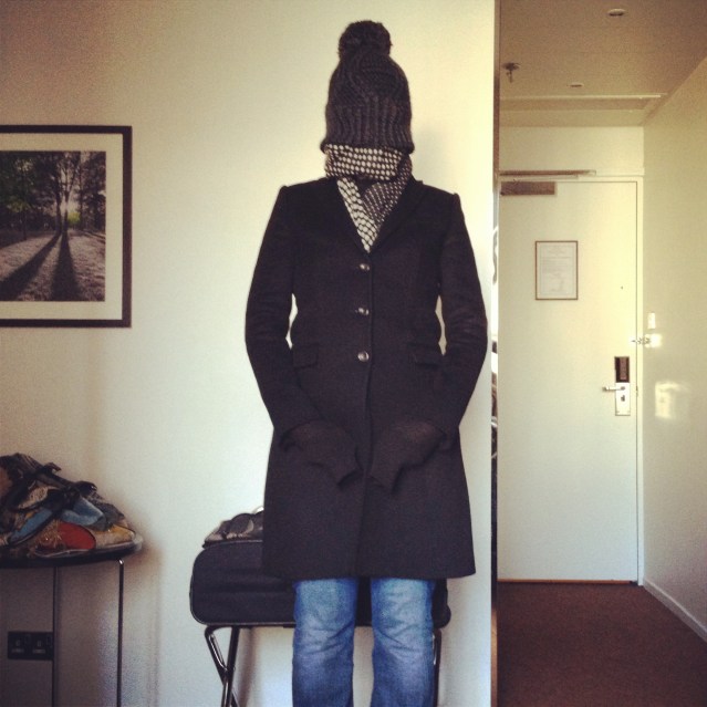 this morning i'm ready to go out. it's so cold outside it hurts your skin and zaps your energy