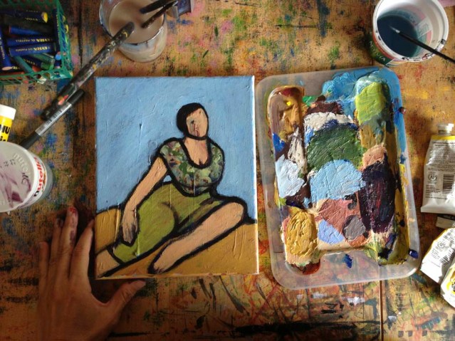 and here she is done. i'm not crazy about her but she needed to be 'done'. but unfortunately, i still feel like shit inside