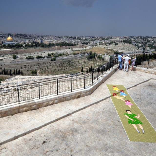 as far as i'm concerned, she can stop traveling now. my tapestry and the dome of the rock