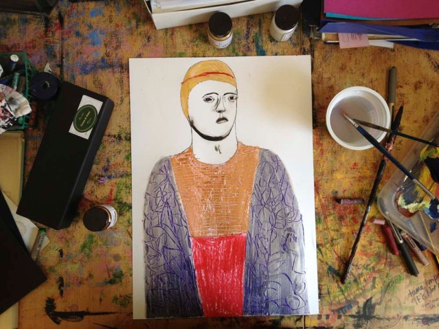 from the very beginning this drawing took on an ecclesiastic tone and i left it at that