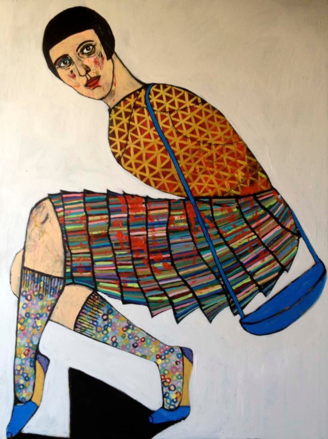 tippy-toe eve, acrylic on canvas, 100 x 120 cm