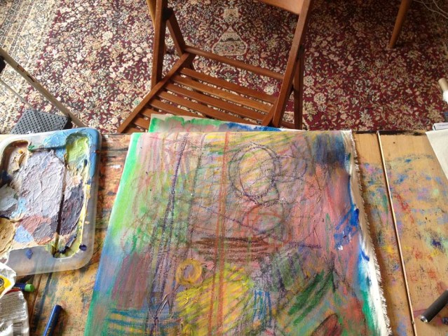 cardinal rule: stretch before exercising and scribble before painting