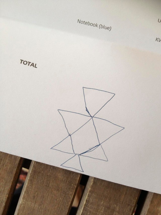 yasmine added her interpretation of a sadu motif to the receipt, which inspired me to add mine to the drawing