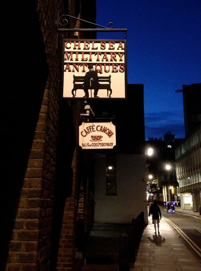 i took this photo for my son yousef. we spent ages looking for the chelsea military antiques store on 'wickham' street. what we needed was WHITCOMB street. the english need to learn how to speak english