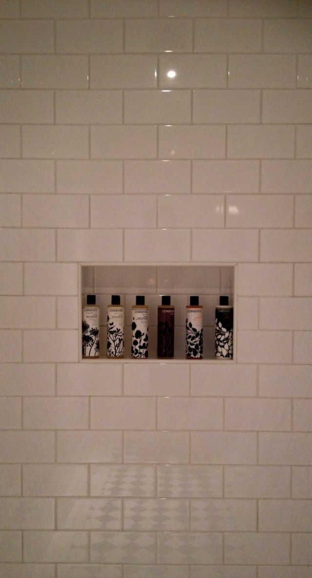 day two. when it came to shampoo and body wash, i was spoiled for choice. was i 'saucy', 'knackered', 'grumpy' or 'lazy'? did i want 'bullocks' or a 'cowlick'? i opted for the combination of 'grumpy' shampoo with 'bullocks' body wash (which i'm thinking may have been a masculine product)