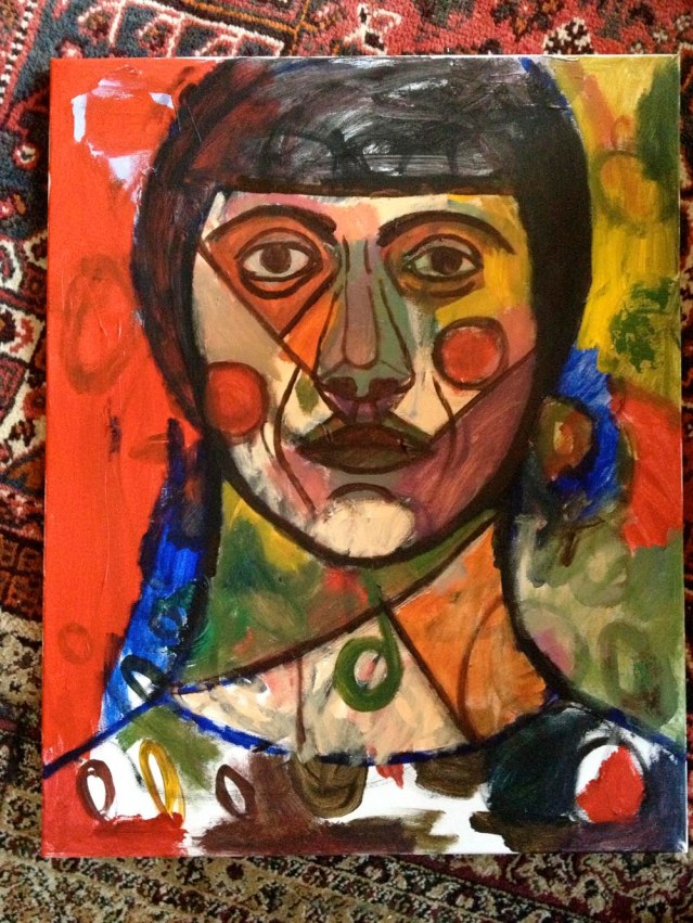 starting to take shape. i missed doing my 'geometrical' faces so decided to go with that