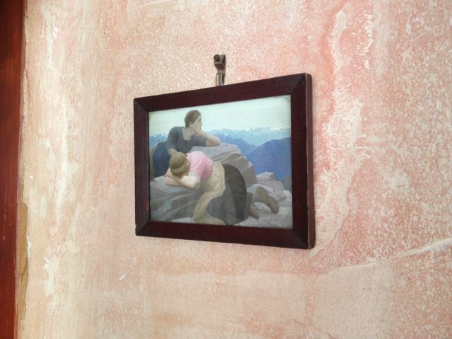 i didn't notice this little picture until much later. i slowly fell in love with the two women. they seem to both be going through the same experience but dealing with it differently. one has lost it completely while the other is more contemplative. i guess they just remind me of me on alternate days. i'm glad to say that i am more like the one in blue these days: still extremely sad and regretful of my loss, but stronger than i've felt for a long while