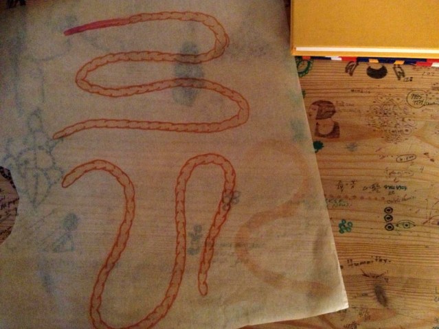 drawing the viscera. what a big production. what my son created after was so simple yet dozens of times more effective. i'm proud of him but also a little bit jealous :)