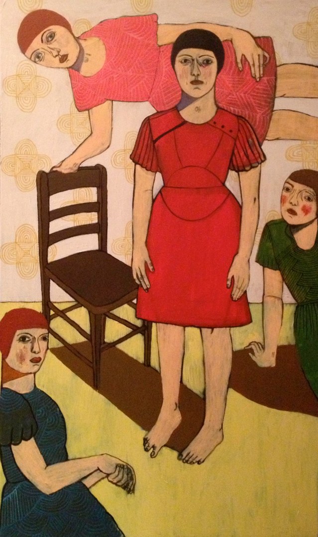 four in a room with a chair, 2013, acrylic on canvas, 91 x 152cm