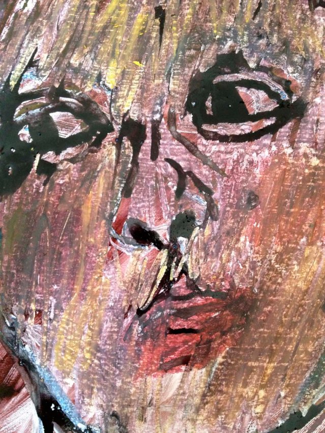 wax on wax. i used wax pastels and ink here. needless to say, the experiment was a mess. i can't stand wax shavings