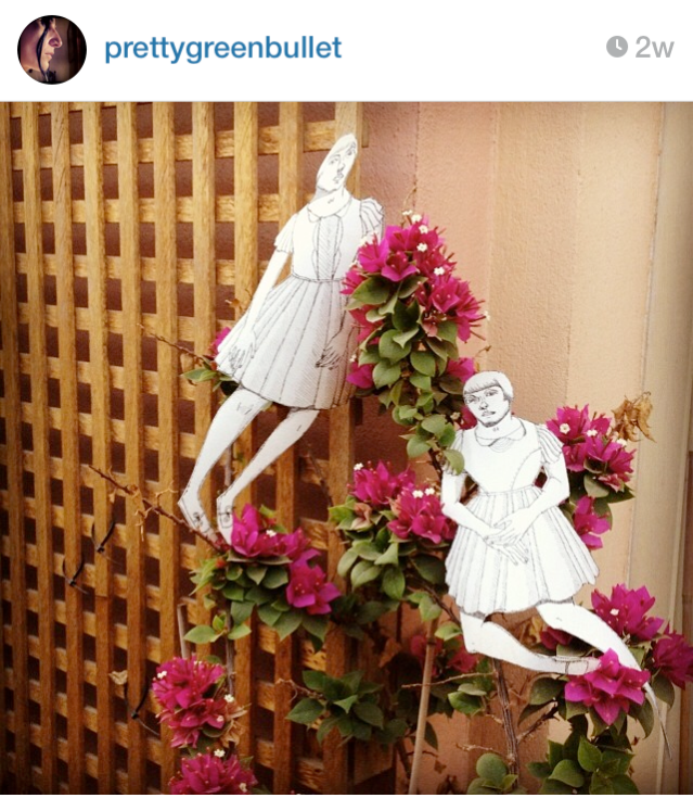 my girls say goodbye to the bougainvilleas 