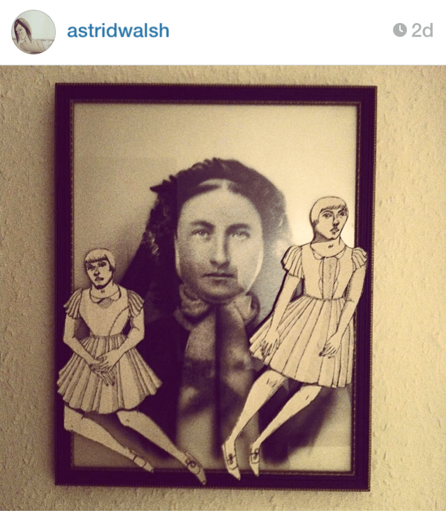 astrid: great great grandmother... kirstin comments: their noses are similar. feel the lines connecting