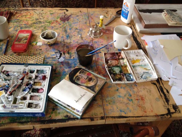 careful with the tea and the paint water