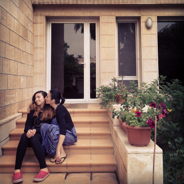 she still doesn't like being kissed! maybe when you're fourteen