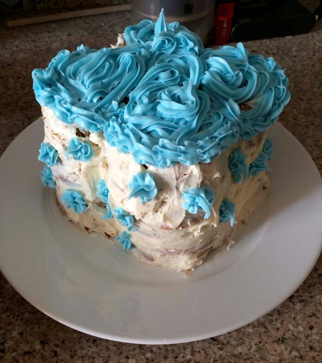 i baked this cake. it was a mess. but it made z happy because she wanted a 'cheap cake'