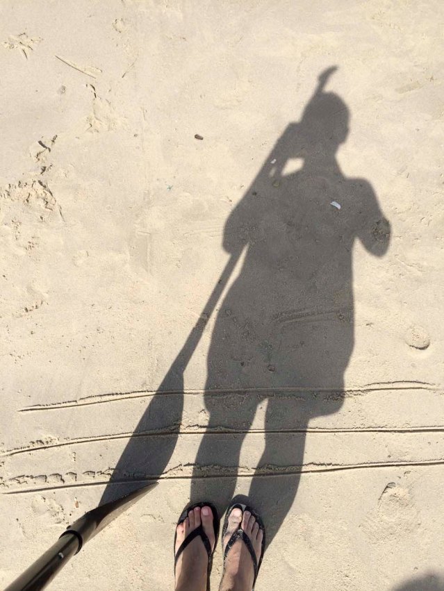 after we paddle and kayak i draw three lines in the sand