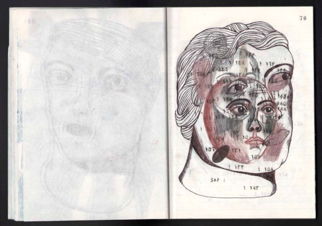 ordinary numbers } original in pencil, colored pencil, ballpoint pen and stamp