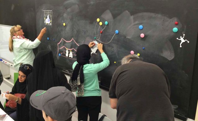 the second part of the workshop i wanted everyone to create their versions of my 'girls explore' series