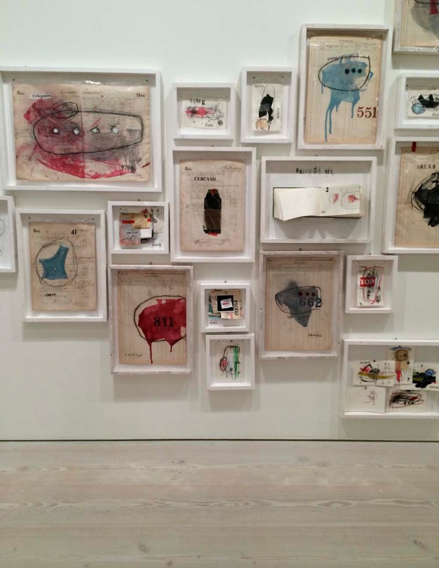 this was my favorite work at the art fair. it's a piece by giuliano cardella. i love anything that looks and feels archival. and i also like that we were invited by the artist to touch 