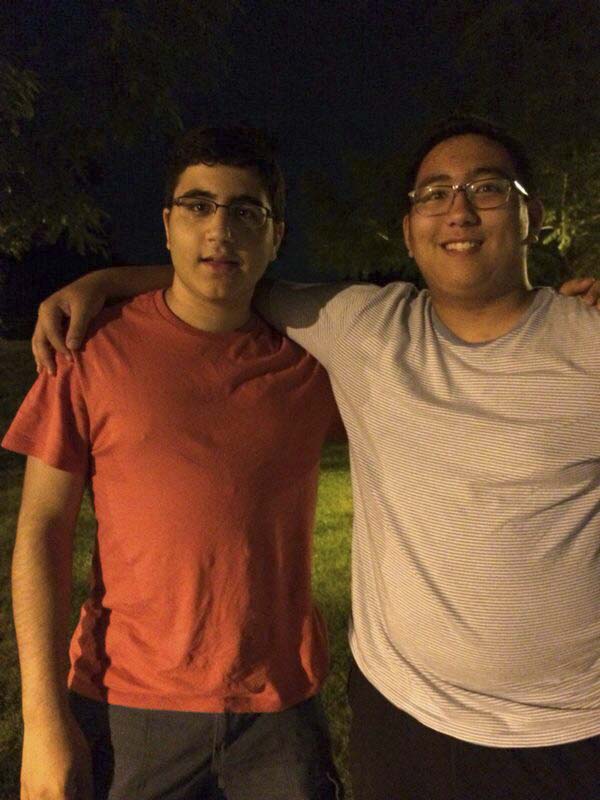 khaled with his cousin fafu in connecticut. and a haircut