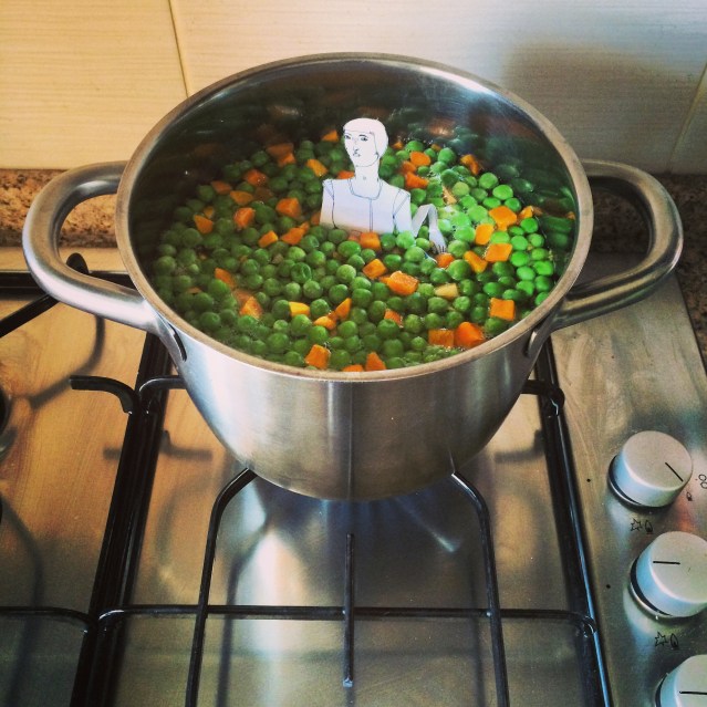 a pea and carrot bath