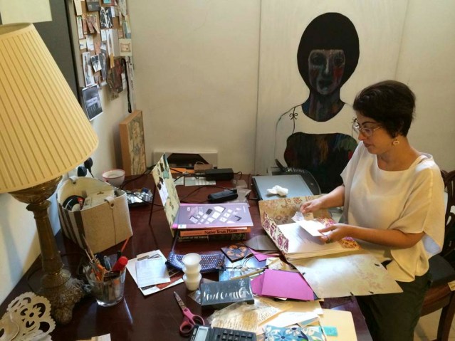 lubna and maya keep one another company in the office area