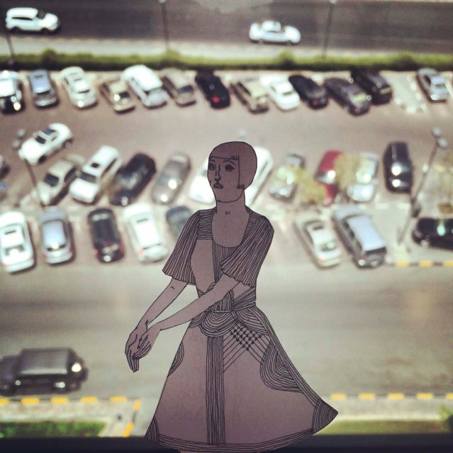 she avoids traffic by staying as far above it as possible. note: i took this photo while waiting for my sister-in-law jana and my brother mo to greet their little baby boy