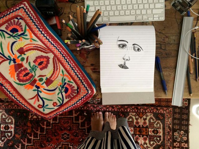 drawing pictures to sad, sad music