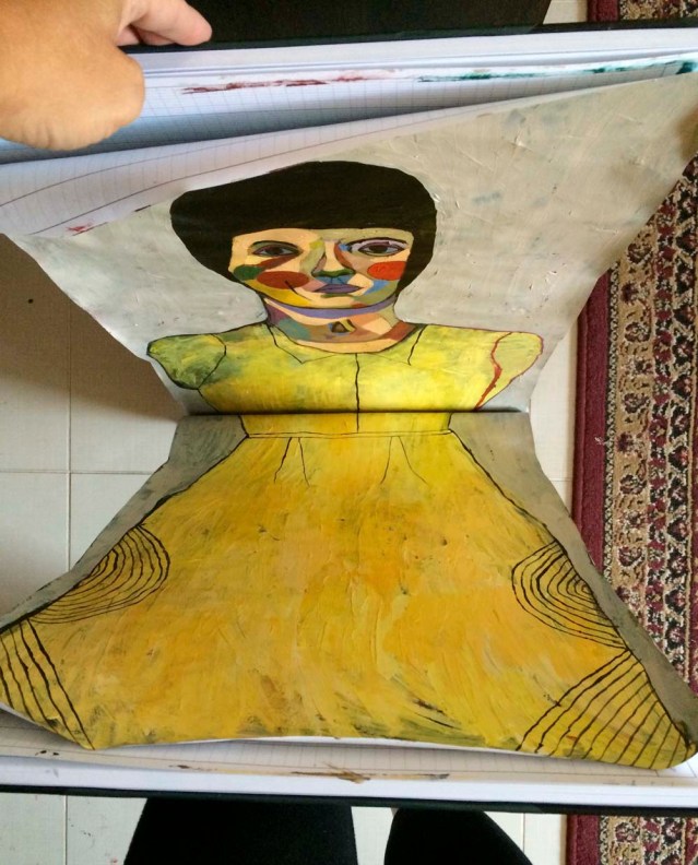 like any well-organized secretary, she folds away neatly