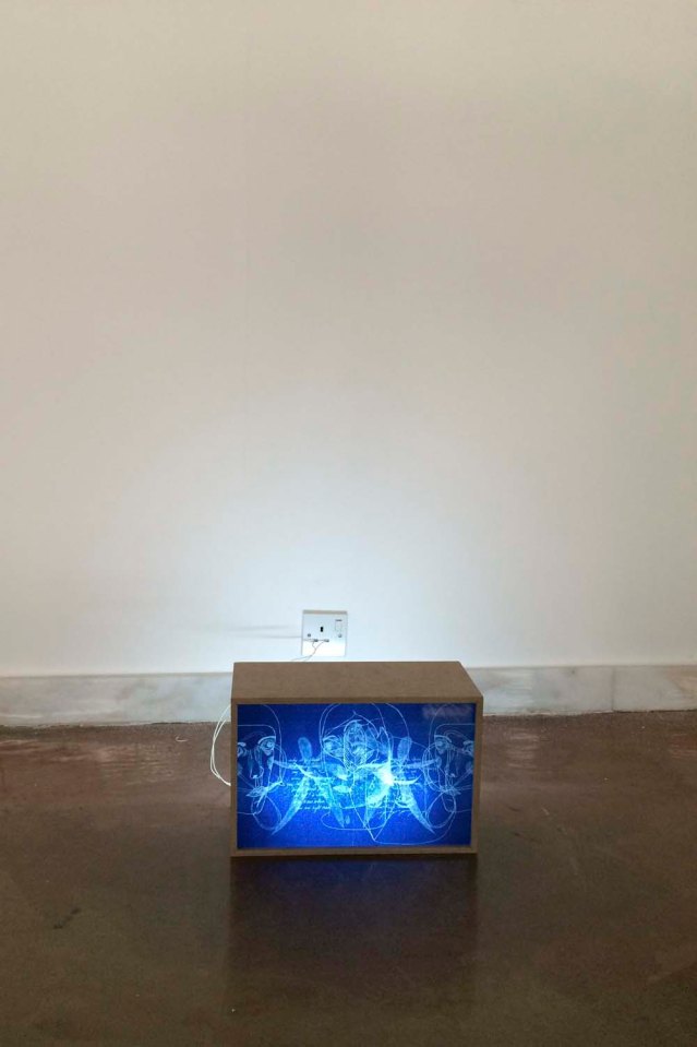 the box is glowing. i decided not to use this carbon paper. i only had ten of these boxes made so i needed to select very carefully