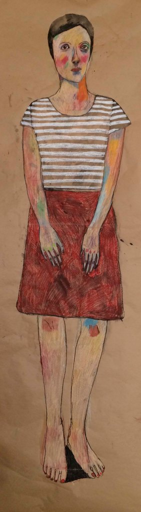 and this is what i got. i'm very happy with her but she needs to come off the kitchen wall and get framed. but she's huge