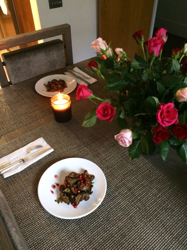 after my failed shopping attempt (some have experienced me as a shopper, you know who you are!) i returned home to this yummy aubergine lunch prepared for me by nelli and tareq's housekeeper ludmilla