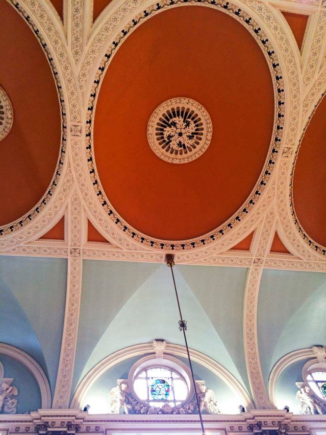 the colorful ceiling of the chelsea old town hall