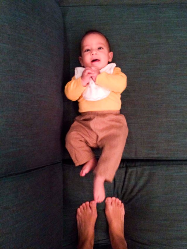 this morning playing footsie with this little poopoohead