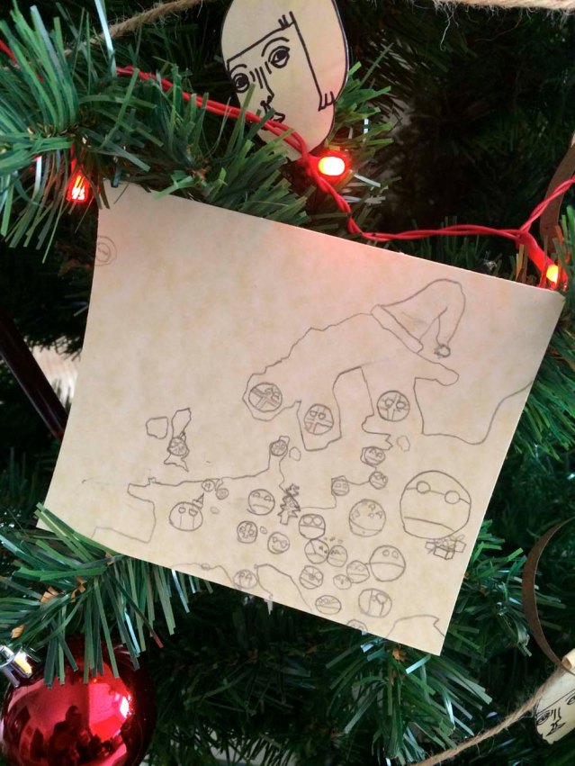 yousef's drawing of 'poland ball'. he said it was a meme. everything goes on this tree