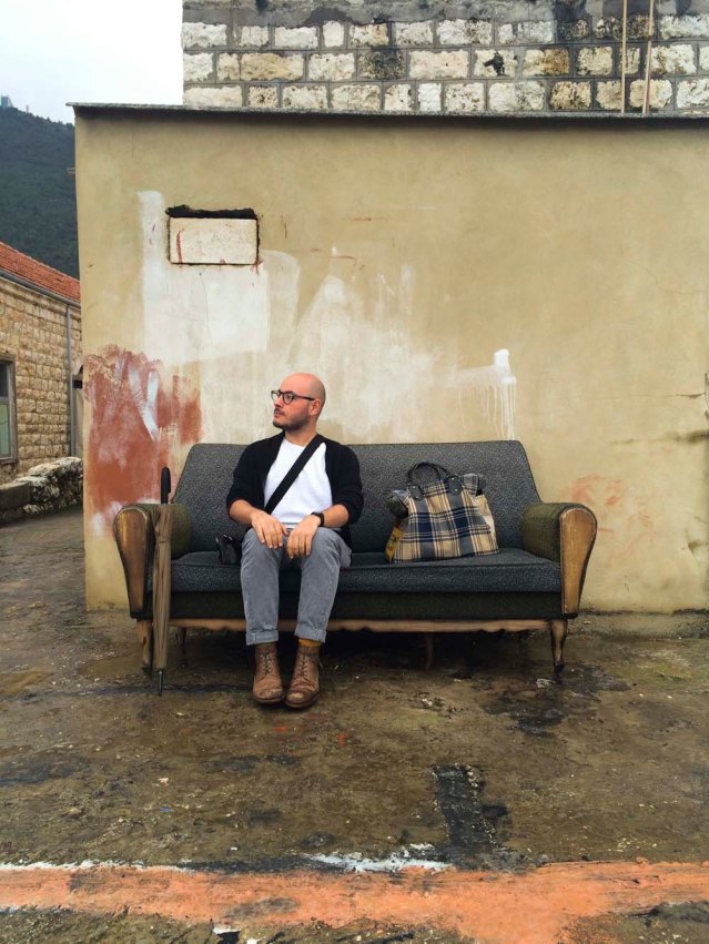 and here it is. i made david sit on this damp chair. but not before i sat on it first