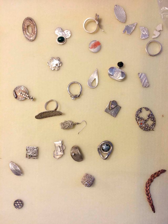 silver and copper sample pieces