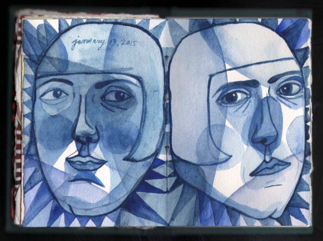 watercolor sketchbook } blue