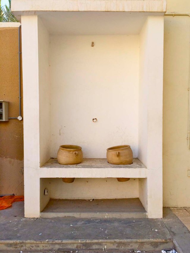 inside one of the mosques these two water jugs...