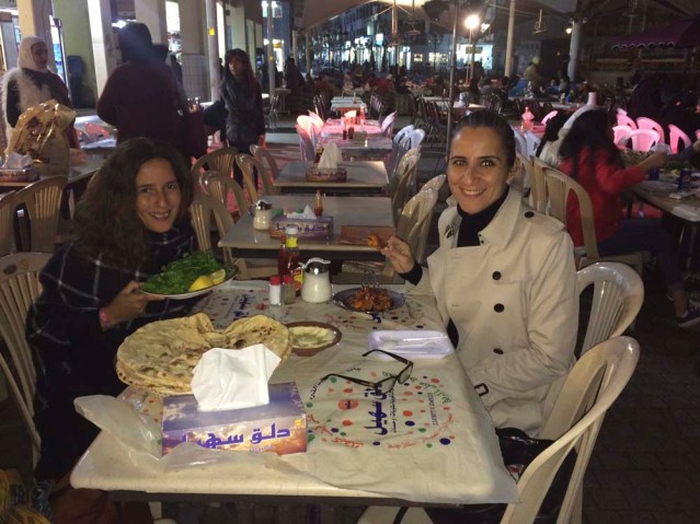 later dinner at dalag sehail. the girls in the background are the ones searching for their lost wallet