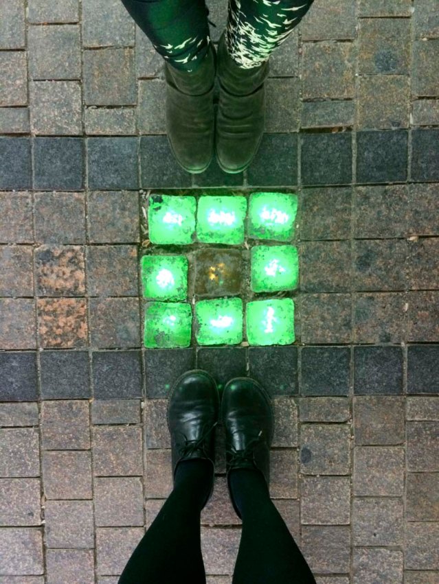 a lot more relaxed, we broke the deja vu feeling of walking back to the car a second time within twenty minutes by taking a footsie