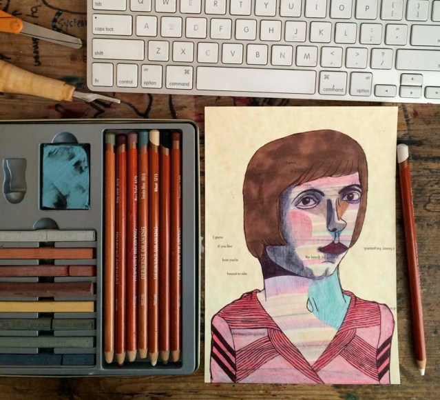 my kingdom for a sharpener } as many erasers as exist in this home, i can never find a sharpener. i have no sharpeners. so i improvise (ps. the white pencil in this picture was not sharpened by one of my improvisational sharpeners)