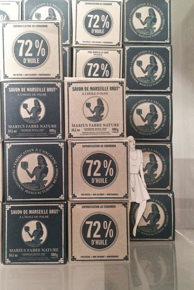 soap boxes everywhere except beneath her