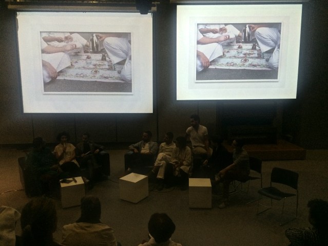 I love the image on the screen. i tried to get some good shots with both the group and their slides but my phone camera is shit. it's my [conspiracy] theory that whenever apple comes up with a new phone, they infiltrate and fuck up the camera of its predecessor, in this case the iPhone 5S