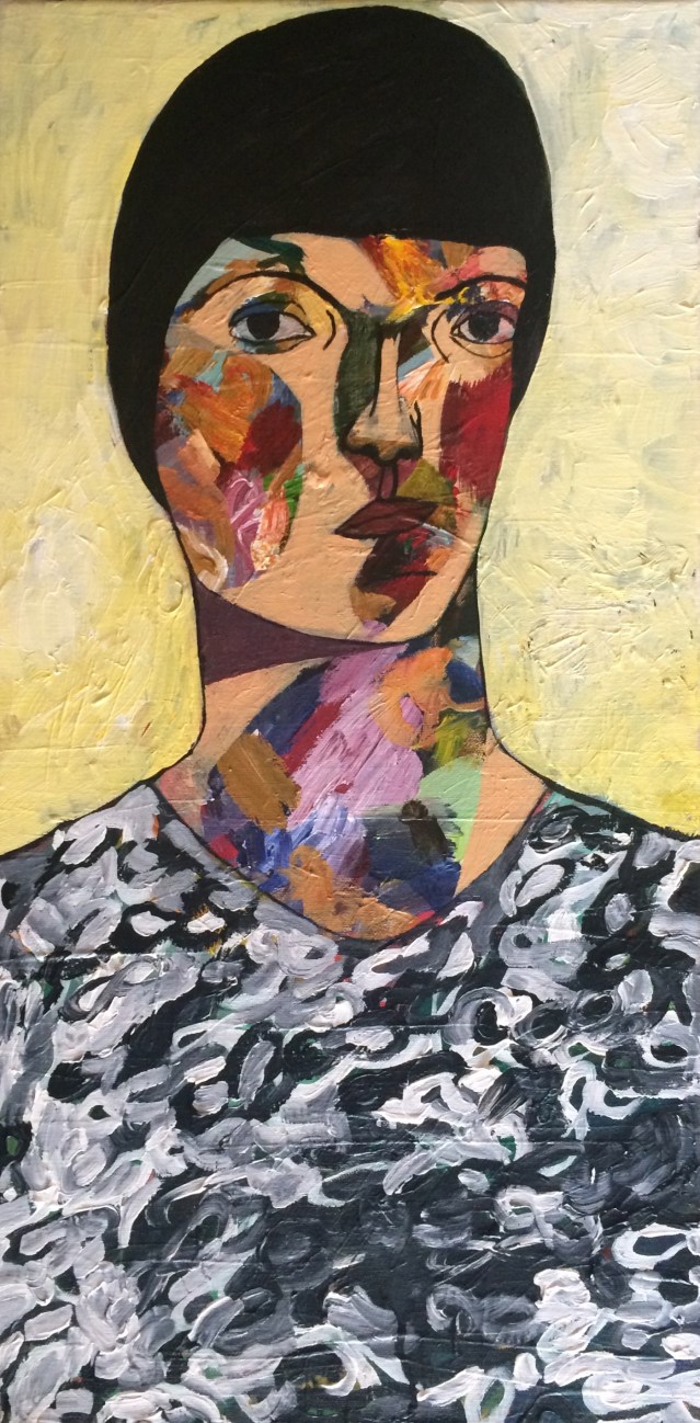 today's dress, 2015, acrylic on canvas, 29.5 x 60 cm