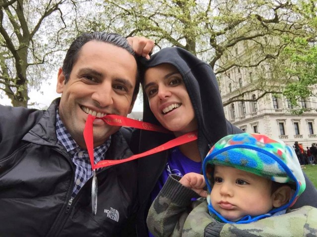 i'm so proud of my sister-in-law jana for running the london marathon this year! i would've seriously considered going if it weren't for the palestinian exhibition. i love this little family