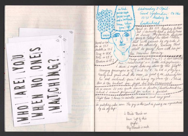 My notebook and stamped postcards by Linda Fennigbauer, gifted to me by my partner in laughter anna dora 